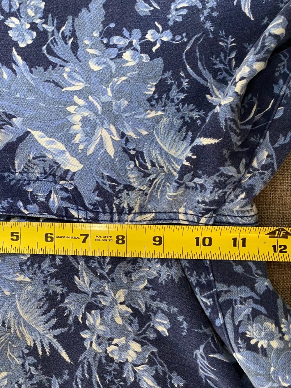 Talbots SLIM Ankle Denim Jeans Women's 10 Mid Rise Blue Floral Casual Pants - Picture 12 of 15
